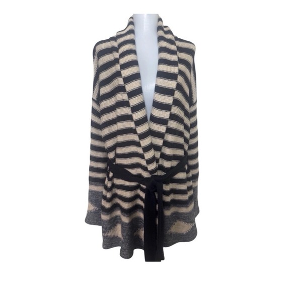 Lauren Ralph Lauren Jeans Co. Sweaters - LRL Lauren Jeans Aztec Linen Cotton Cardigan Sweater Striped Shawl Collar Large